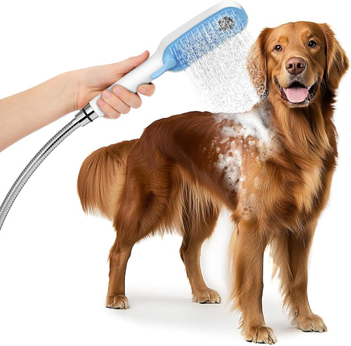 Dog Shower Attachment with 4 Adjustable Settings, Indoor and Outdoor Use